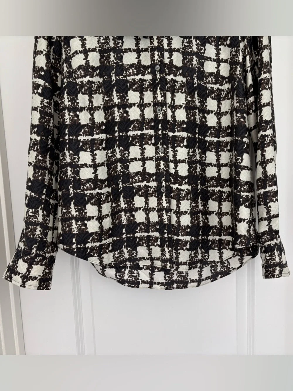 J. Crew Collections 100% Silk Twill Ruffle Collar Shirt M